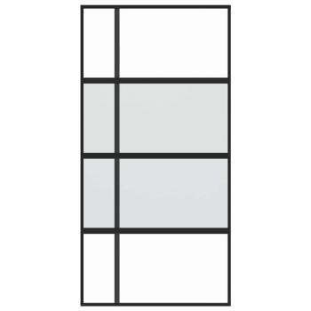 Schiebetür Schwarz 102,5x205 cm Hartglas und Aluminium