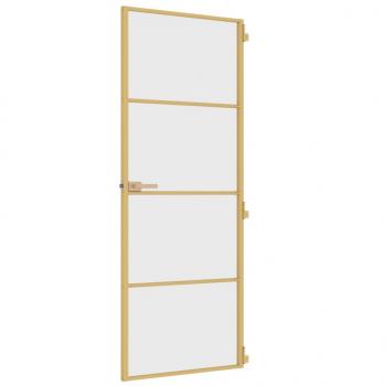 Innentür Schlank Golden 76x201,5 cm Hartglas und Aluminium