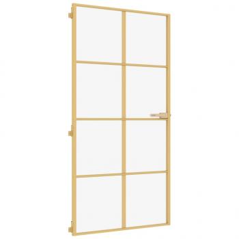 Innentür Schlank Golden 102,5x201,5 cm Hartglas und Aluminium