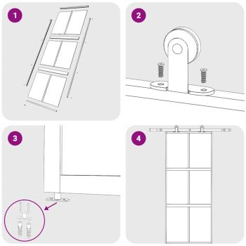 Schiebetür Schwarz 90x205 cm Hartglas und Aluminium