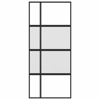 Schiebetür Schwarz 90x205 cm Hartglas und Aluminium