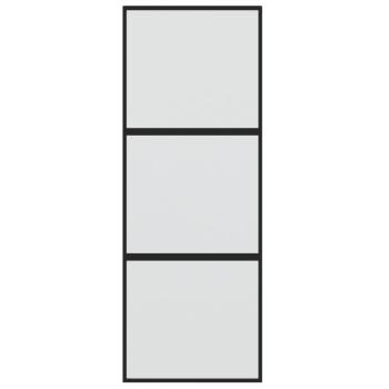 Schiebetür Schwarz 76x205 cm Hartglas und Aluminium