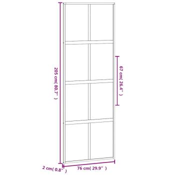 Schiebetür Schwarz 76x205 cm Hartglas und Aluminium