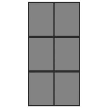 Schiebetür Schwarz 102,5x205 cm Hartglas und Aluminium