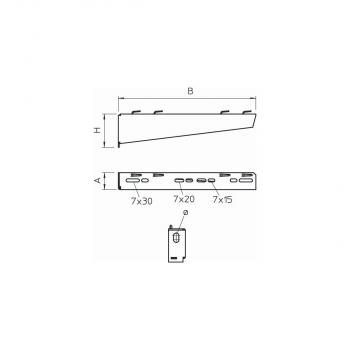 OBO Bettermann MWAG 12 11 FS Wand- und Stielausleger für Gitterrinne, 110mm (6424600)