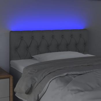 LED Kopfteil Hellgrau 100x7x78/88 cm Stoff