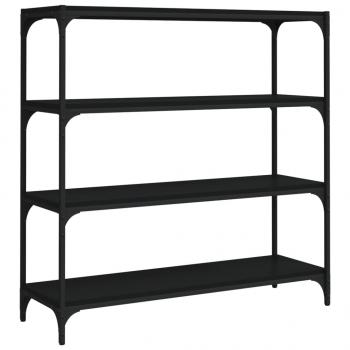 ARDEBO.de - Bücherregal Schwarz 100x33x100 cm Holzwerkstoff und Stahl