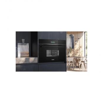Siemens CD714GXB1 iQ700 Einbau-Kompaktdampfgarer, 59,4 cm breit, 38 L, Wassertank, TFT Touchdisplay, Home Connect, schwarz