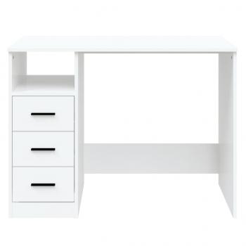 Schreibtisch mit Schubladen Weiß 102x50x76 cm Holzwerkstoff