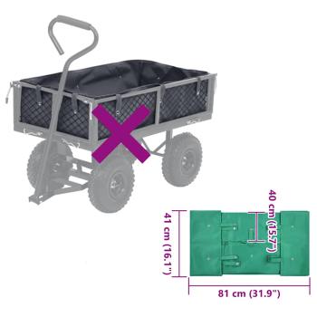 Gartenwagen-Einlage Grün Stoff