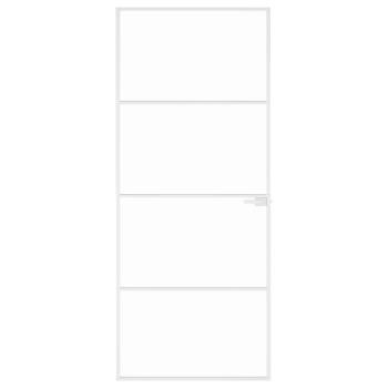 Innentür Weiß 83x201,5 cm Hartglas & Aluminium Schlank