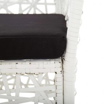 5-tlg. Garten-Essgruppe Poly Rattan Weiß