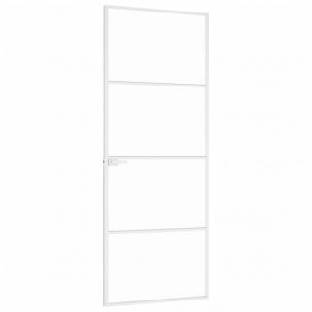 Innentür Weiß 76x201,5 cm Hartglas & Aluminium Schlank