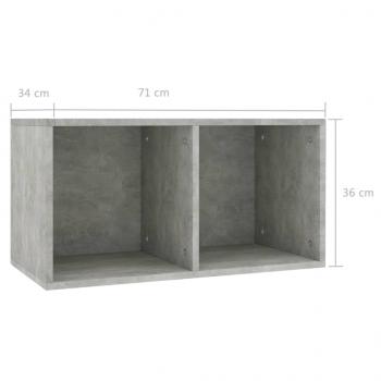 Schallplatten-Aufbewahrungsbox Betongrau 71x34x36 cm