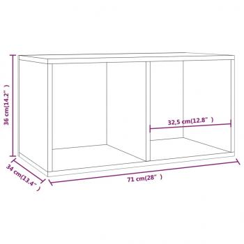 Schallplatten-Aufbewahrungsbox Betongrau 71x34x36 cm