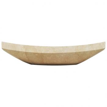 Waschbecken 50x35x12 cm Marmor Cremefarben