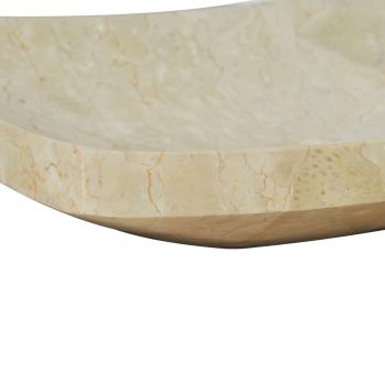 Waschbecken 50x35x12 cm Marmor Cremefarben