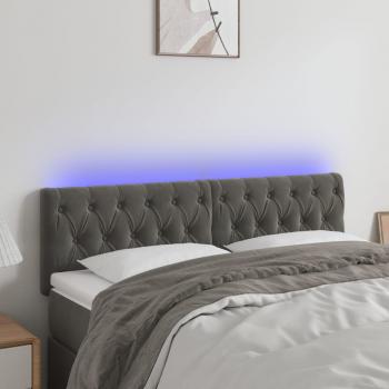 ARDEBO.de - LED Kopfteil Dunkelgrau 160x7x78/88 cm Samt