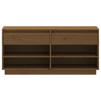 Schuhregal Honigbraun 110x34x52 cm Massivholz Kiefer