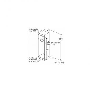 Bosch KIN86ADD0 Serie 6 Einbau Kühl-Gefrierkombination, Nischenhöhe 178 cm, 260 L, NoFrost, Festtürtechnik, Superkühlen, Supergefrieren
