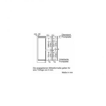 Bosch KIN86ADD0 Serie 6 Einbau Kühl-Gefrierkombination, Nischenhöhe 178 cm, 260 L, NoFrost, Festtürtechnik, Superkühlen, Supergefrieren