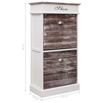 Schuhschrank Braun 50 x 28 x 98 cm Paulownia Holz