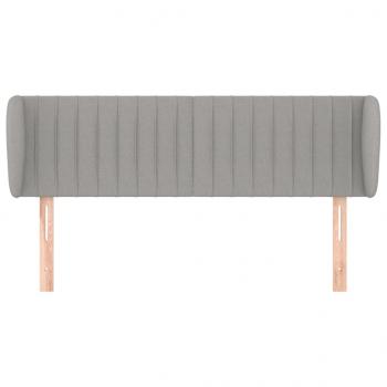 Kopfteil mit Ohren Hellgrau 147x23x78/88 cm Stoff
