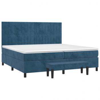 Boxspringbett mit Matratze Dunkelblau 200x200 cm Samt