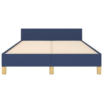 Bettgestell mit Kopfteil Blau 120x200 cm Stoff