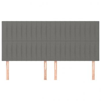 Kopfteile 4 Stk. Dunkelgrau 100x5x78/88 cm Stoff