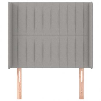 Kopfteil mit Ohren Hellgrau 103x16x118/128 cm Stoff