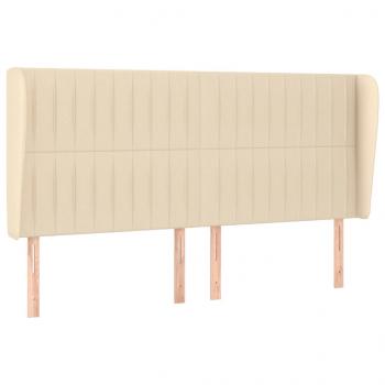 Kopfteil mit Ohren Creme 183x23x118/128 cm Stoff