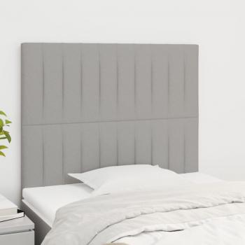 ARDEBO.de - Kopfteile 2 Stk. Hellgrau 100x5x78/88 cm Stoff