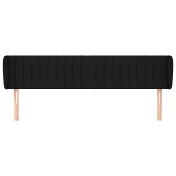 Kopfteil mit Ohren Schwarz 163x23x78/88 cm Stoff