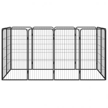 12-tlg. Hundelaufstall Schwarz 50x100cm Stahl Pulverbeschichtet