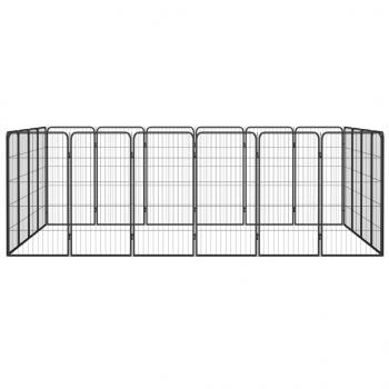 20-tlg. Hundelaufstall Schwarz 50x100cm Stahl Pulverbeschichtet