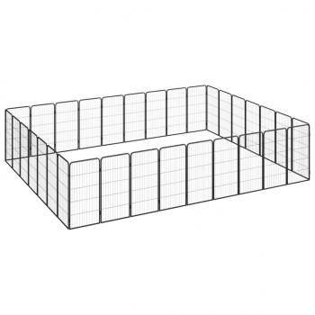 ARDEBO.de - 32-tlg. Hundelaufstall Schwarz 50x100cm Stahl Pulverbeschichtet