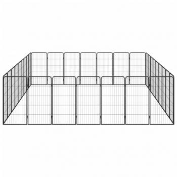 32-tlg. Hundelaufstall Schwarz 50x100cm Stahl Pulverbeschichtet