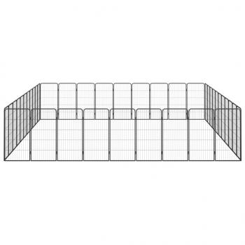 40-tlg. Hundelaufstall Schwarz 50x100cm Stahl Pulverbeschichtet