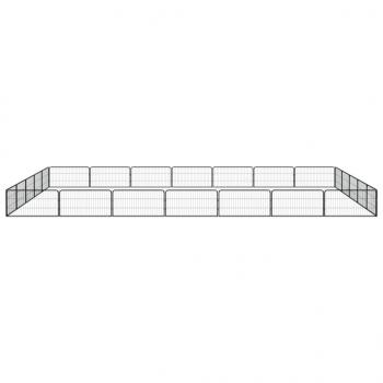 24-tlg. Hundelaufstall Schwarz 100x50cm Stahl Pulverbeschichtet