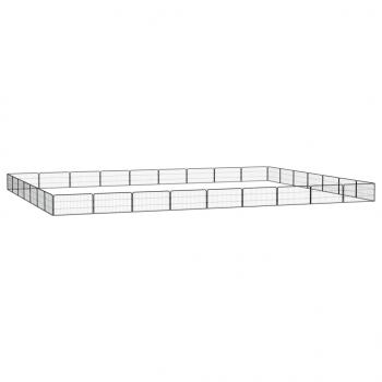 ARDEBO.de - 32-tlg. Hundelaufstall Schwarz 100x50cm Stahl Pulverbeschichtet