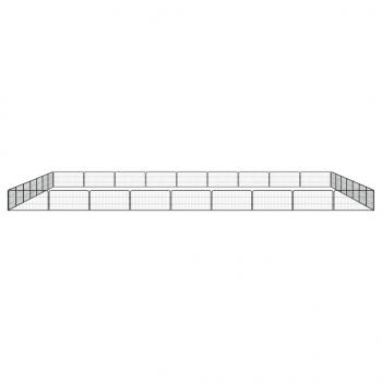 32-tlg. Hundelaufstall Schwarz 100x50cm Stahl Pulverbeschichtet