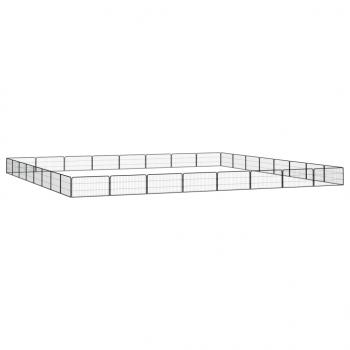 32-tlg. Hundelaufstall Schwarz 100x50cm Stahl Pulverbeschichtet