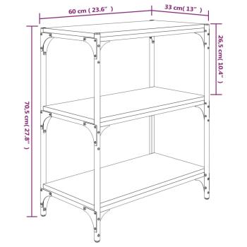 ARDEBO.de - Bücherregal Schwarz 60x33x70,5 cm Holzwerkstoff und Stahl