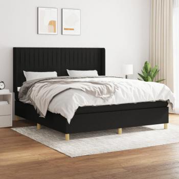 ARDEBO.de - Boxspringbett mit Matratze Schwarz 160x200 cm Stoff