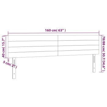 LED Kopfteil Creme 160x5x78/88 cm Stoff