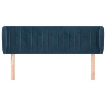 Kopfteil mit Ohren Dunkelblau 147x23x78/88 cm Samt