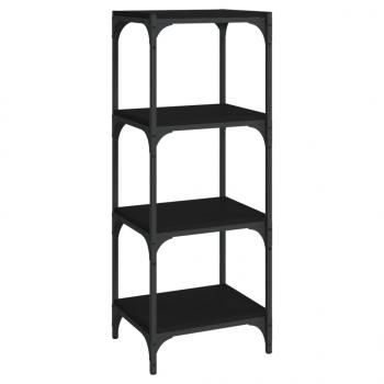 ARDEBO.de - Bücherregal Schwarz 40x33x100 cm Holzwerkstoff und Stahl