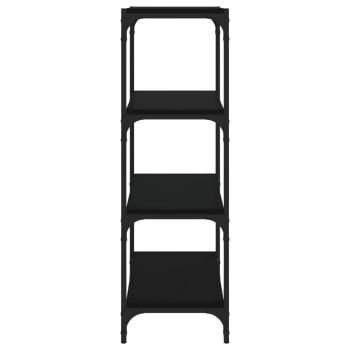 Bücherregal Schwarz 40x33x100 cm Holzwerkstoff und Stahl