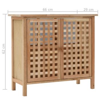Waschbeckenunterschrank mit Spiegel Walnussholz Massiv